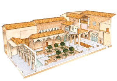 Aljaferia, Zaragoza, Spain. Islamic Palace. Santa Isabel Courtyard by Fernando Aznar Cenamor